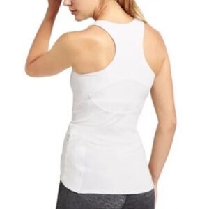 Athleta Daydreamer Racerback White Fitted Workout Tank Top Sz. S